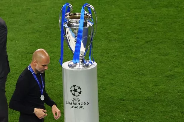 How many UCL Finals has Guardiola Played? Image Credits:- Manchester Evening News.