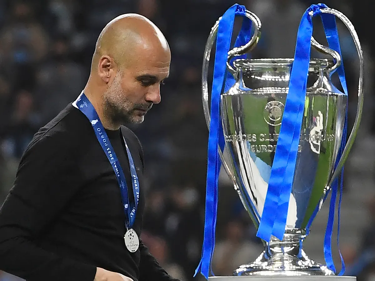 How many UCL Finals has Guardiola Played? Image Credits:- The Guardian.